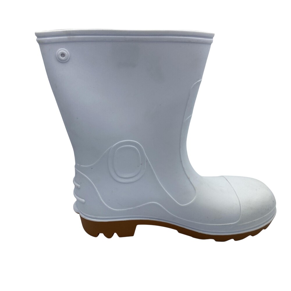 Brazos Boots Mens Size 9 White PVC Waterproof Rain Mid Calf Work Pull On